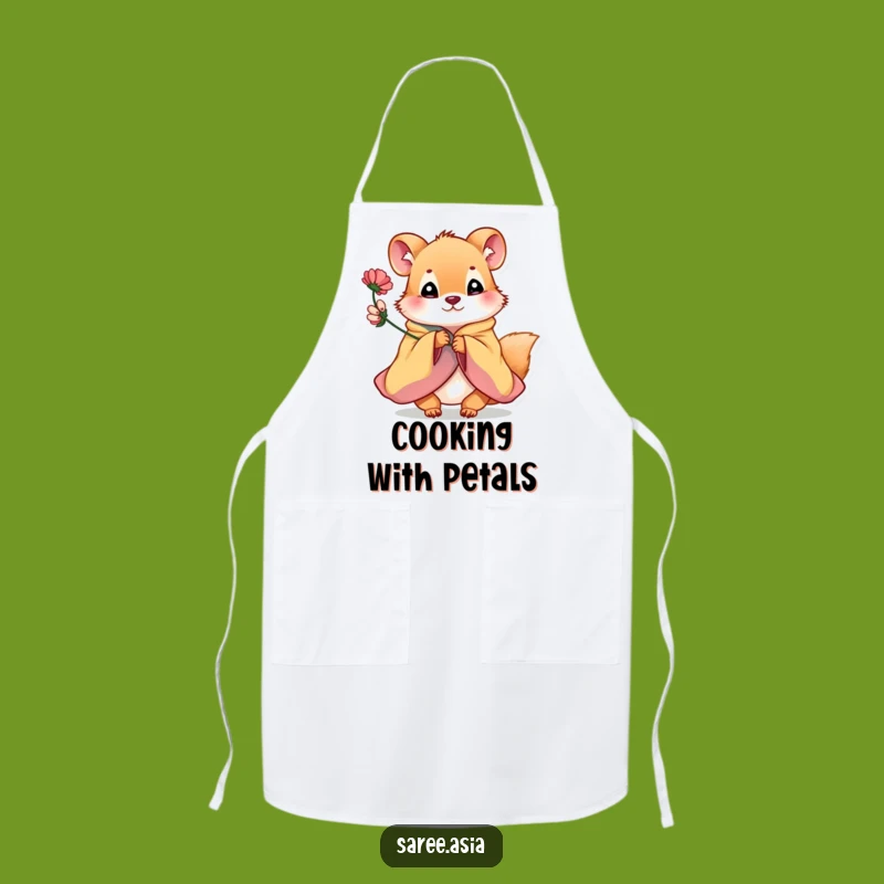 Funny Flower Offering Animal Apron: Cook with Kindness and Charm