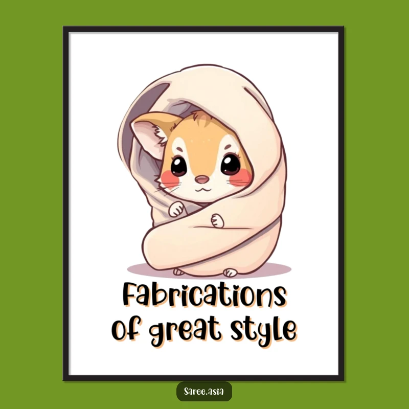 Free Printable Wall Art: Curious Animal Behind Fabric, Funny Downloadable Decor for Your Home