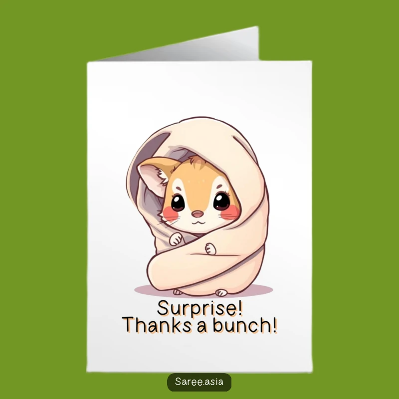 Free Printable Thank You Card: Mysterious Animal, Funny Downloadable Gift to Show Gratitude